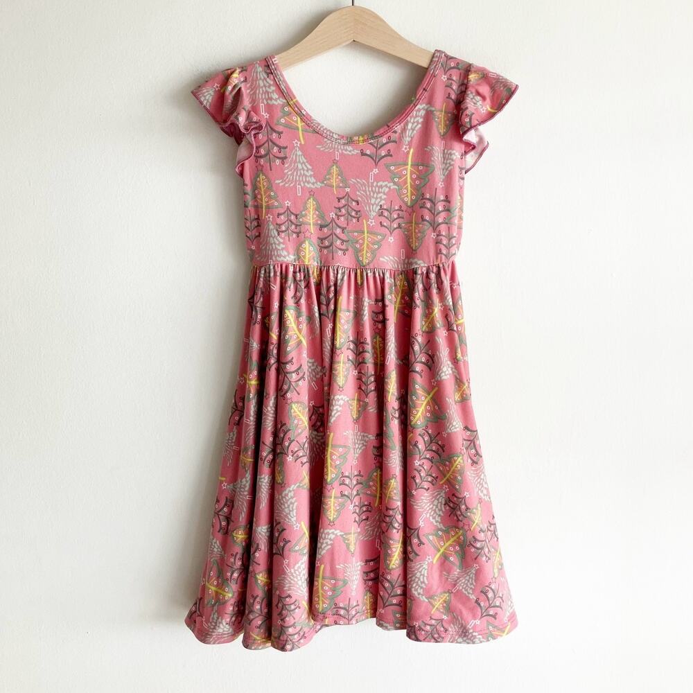Dot Dot Smile Girls 3 4 Twirl Dress Christmas Tree Print Ruffle Flared Circle